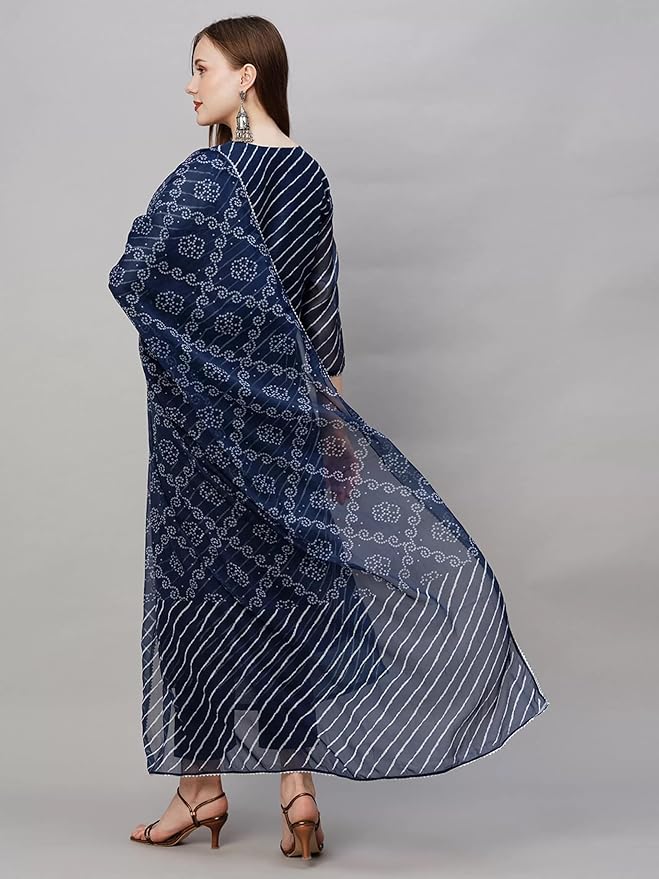 Cotton Blend Kurta Pant Dupatta Set