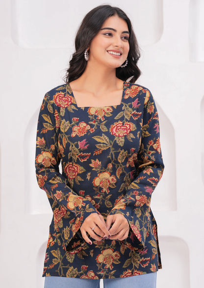 Bellnow Trendy Square Neck Printed Top for Women