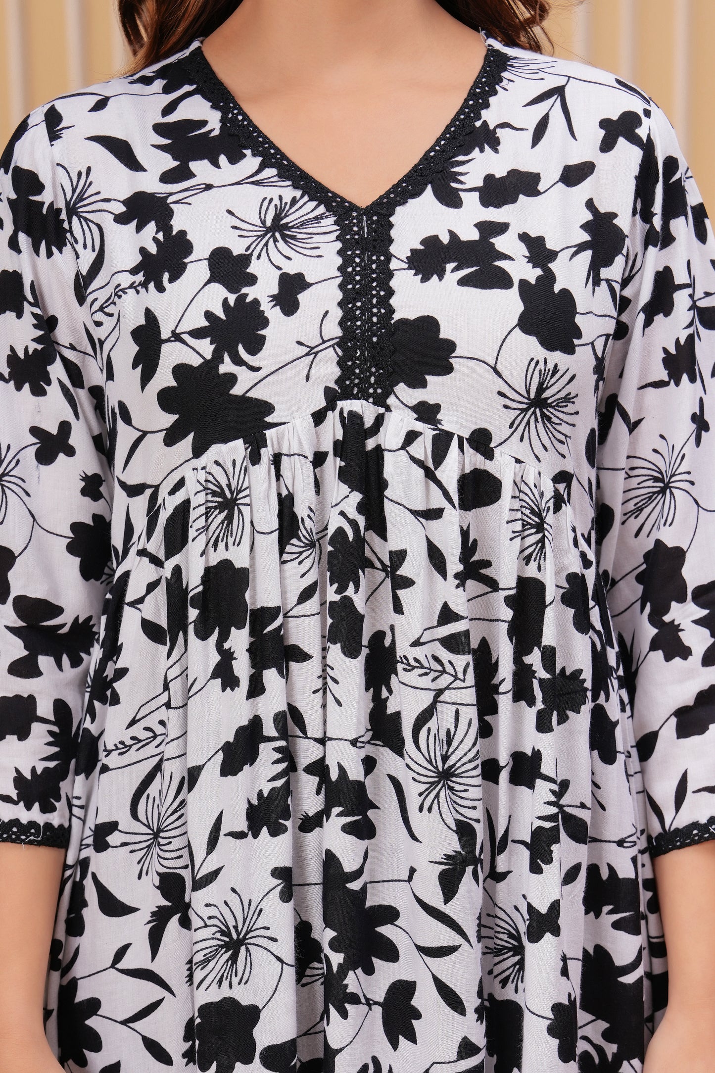 Bellnow Women Printed Pure Cotton Flared Kurta