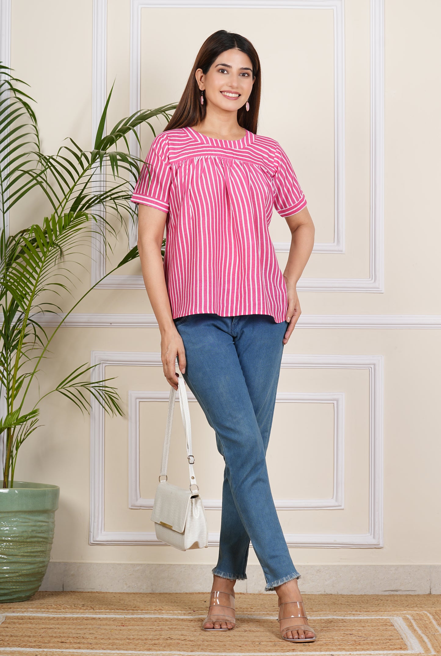 Women Striple Crop Top Regular Fit