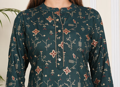 Dark Green Short Kurti
