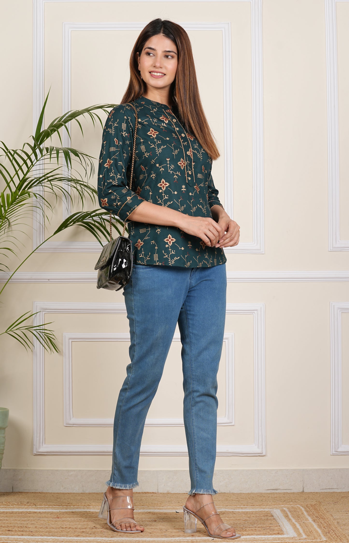 Dark Green Short Kurti