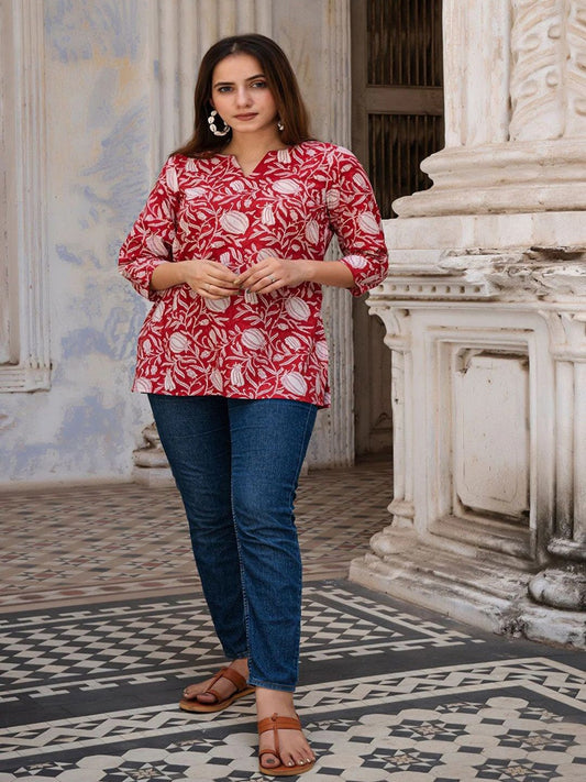 Women Floral Printed Ethnic Top